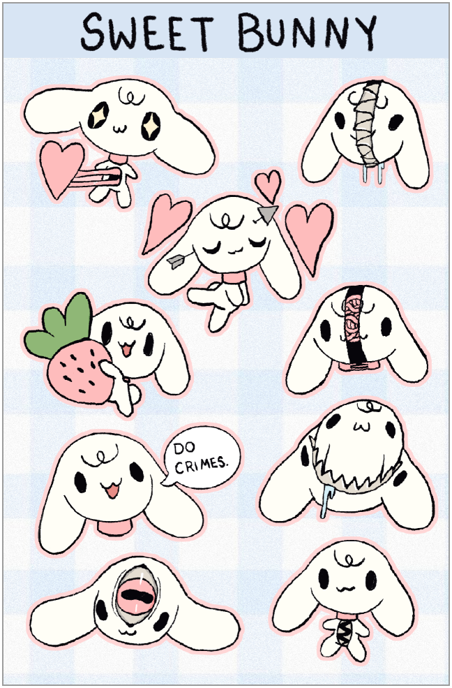 sweet bunny sticker sheet