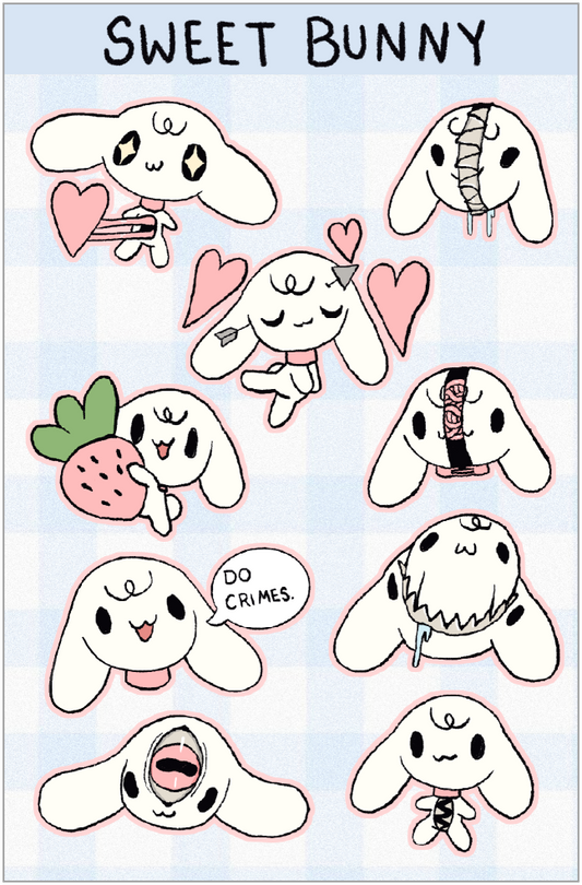 sweet bunny sticker sheet