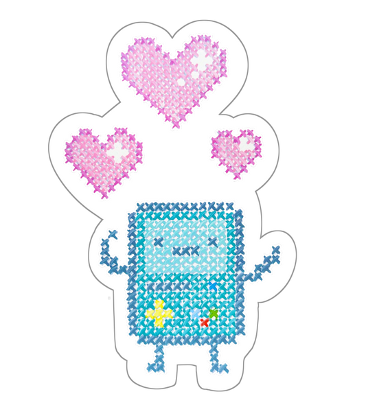 cross-stitch computer buddy sticker