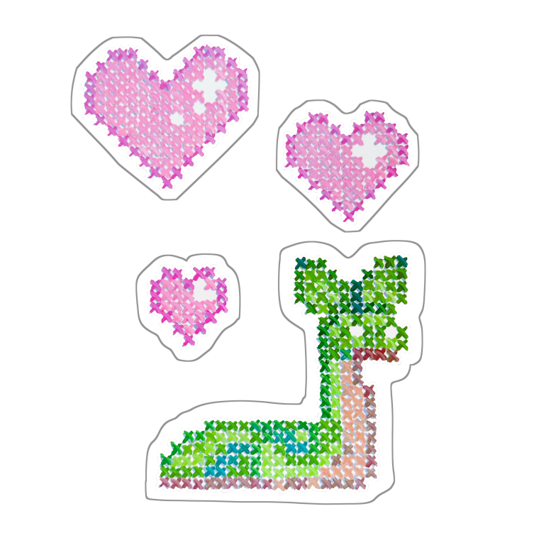 cross-stitch snake buddy stickers