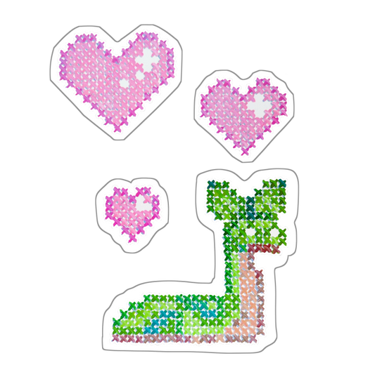 cross-stitch snake buddy stickers